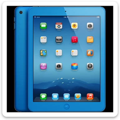 Change the iPad color to blue, keep the style and background as is. The style of the original image should be preserved. sticker
