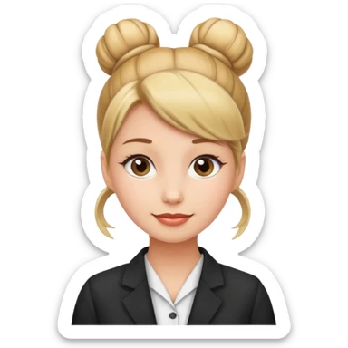 receptionist face with bun sticker