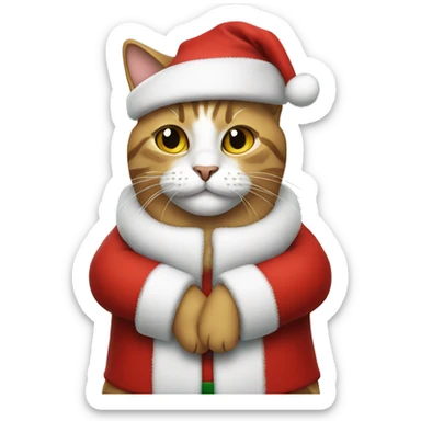 Cat wearing Santa Claus costume  sticker