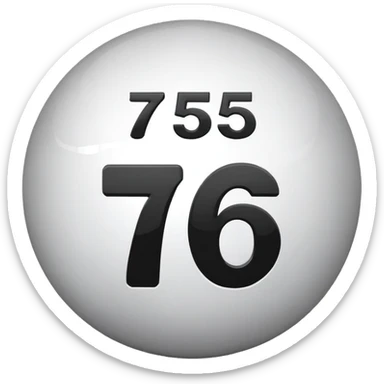 bingo ball with number 75 sticker
