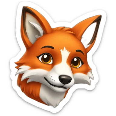 Furry fox sticker