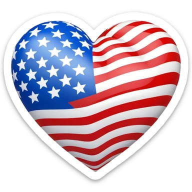 American flag heart sticker