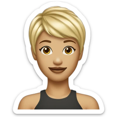 bangs blonde pixie cut hair girl sticker