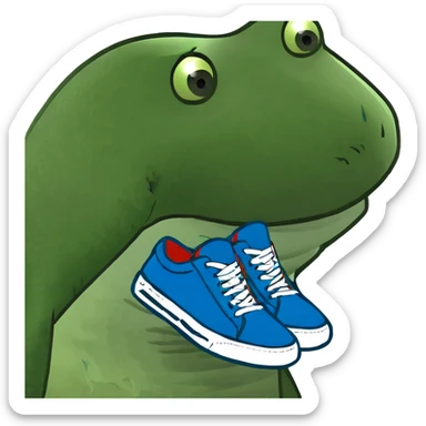 Crea un tiburón con tenis azules sticker