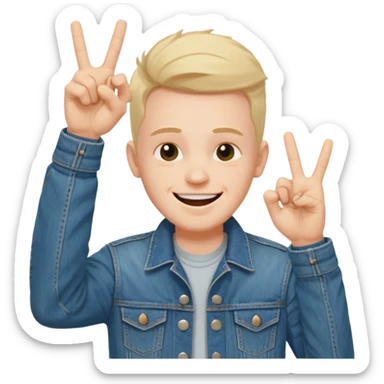 Eddie the freak from stranger things with his iconic hand sign over his head sticker