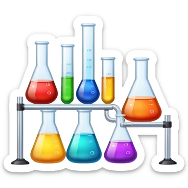science laboratory with test tubes and beakers sticker