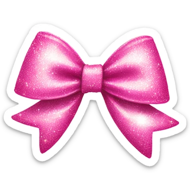 A pink sparkles bow   sticker