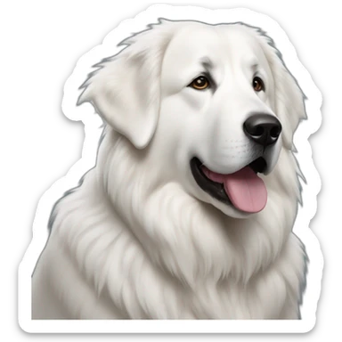 A photo realistic Great Pyrenees  sticker