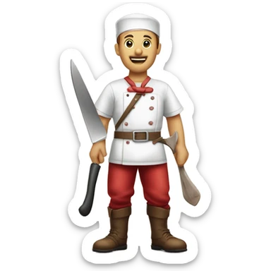 PAAGON MEATS BUTCHER SHOP WITH WO BIG KNIVES sticker