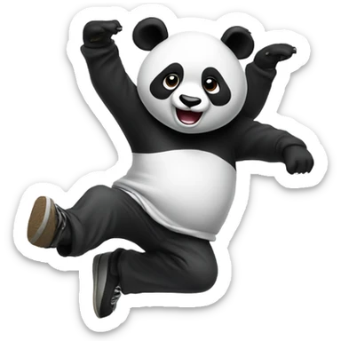 Panda breakdancing sticker