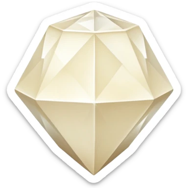 diamond shape carved from ivory. square tilted 45 degrees. full front view sticker