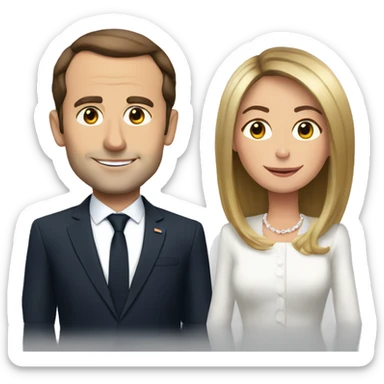 Macron avec brigitte sticker