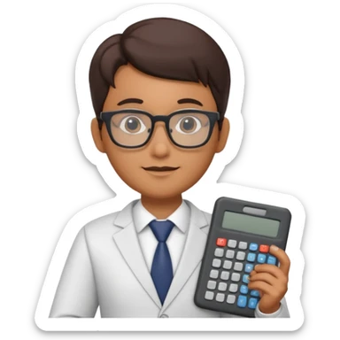 insurer audit person with a calculator 3d render sticker