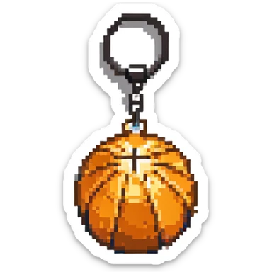 basketball keyring sticker