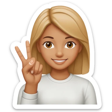 Chica sacando el dedo de enmedio y sonriendo sticker