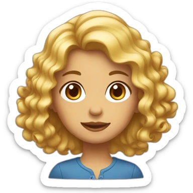 Fille avec des cheveux ondulés sticker