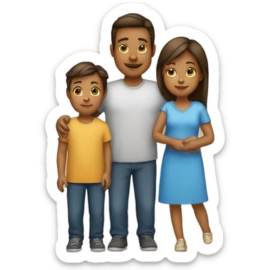 Family: Man, Woman, Boy, Girl, Baby boy sticker