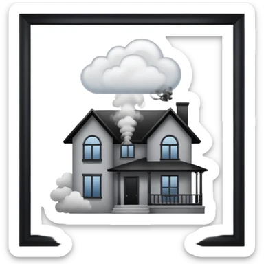 The house from which the smoke is coming sticker