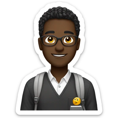  black guy named beka that is a student in fairview and hAS name tag  sticker