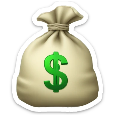 Money bag with green dollar sign sticker