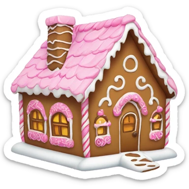 gingerbread house pink sticker