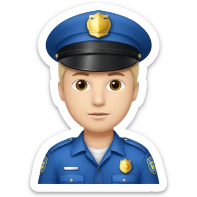 Priest with a police hat sticker