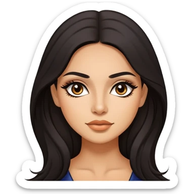 pretty latina long hair baddie with eyeliner sticker