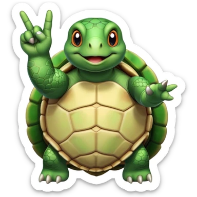 Turtle throwing up middle finger  sticker