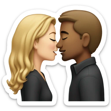 Couples kissing each other sticker