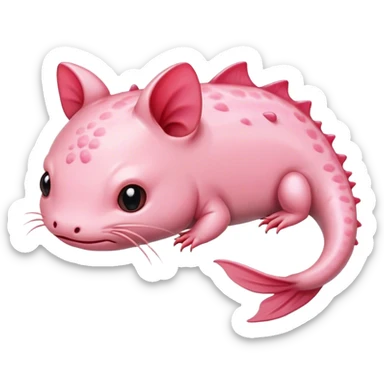 Axolotl eating a cat sticker