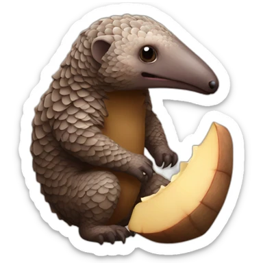 Pangolin eating a bat sticker