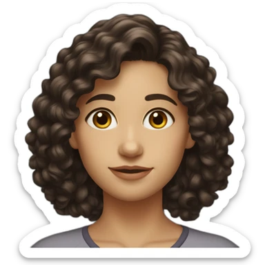 alyson our boss long curly dark hair brown eyes sticker