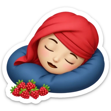Berry emoji sleeping sticker