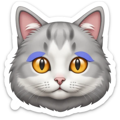 Make a cat be grey white not so fluffy sticker