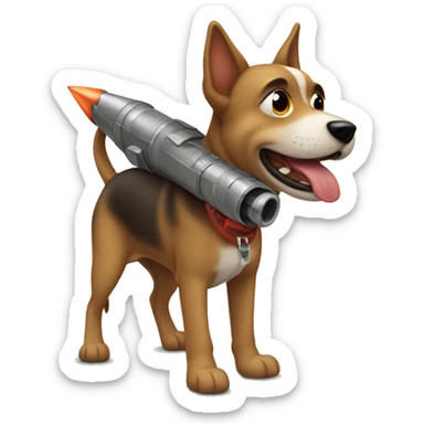 Dog with a rocket launcher ￼ sticker