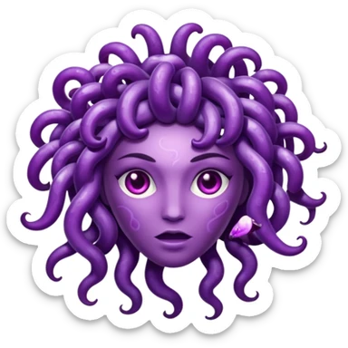 Hazme una medusa con piel de uva morada sticker