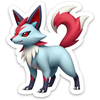 Epic Shiny Cool Kawaii Zangoose-Zorua-Zoroark-Pokemon-fakemon-hybrid-animal Full Body  sticker