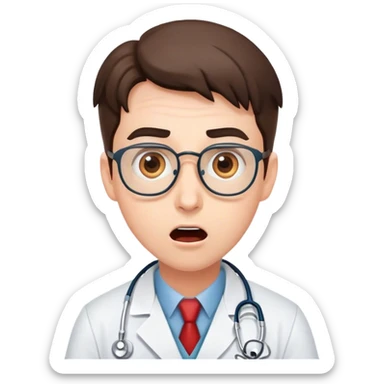 suprised doctor sticker