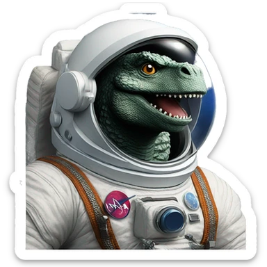 Godzilla as an astronaut in space sticker