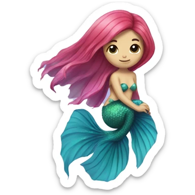betta fish mermaid sticker