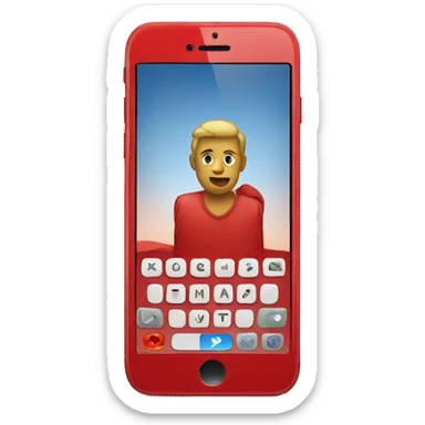 red iPhone sticker