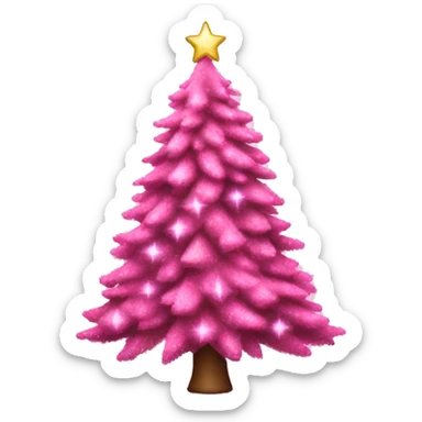pink christmas tree sticker