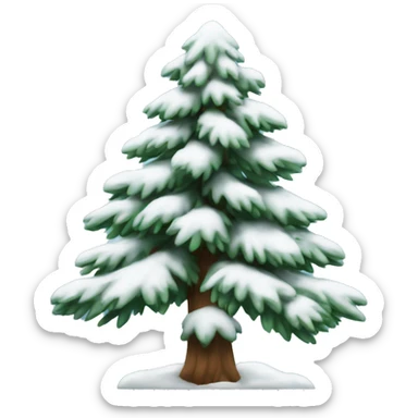 Snowy pine tree sticker