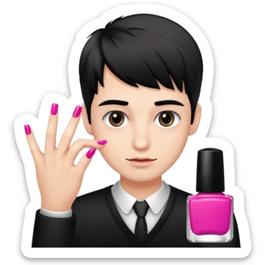 Sassy boy with nails and eye lashes  sticker