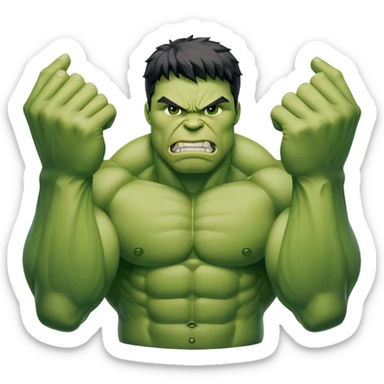hulk superhero green muscular sticker