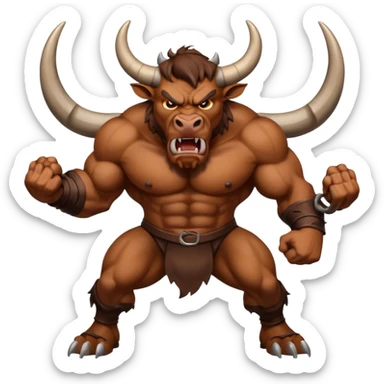 A mad bull sticker