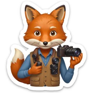 photographer fox sticker