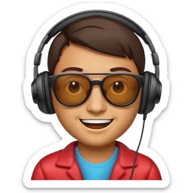 make an face emoji. I will use it for my music playlist. so make it cool and about music sticker