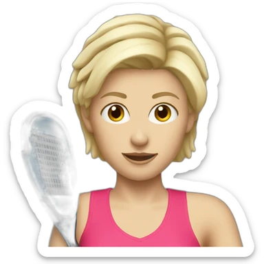 Blonde lady short hair playing padel sticker
