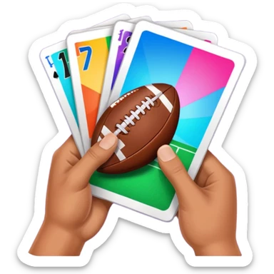 hand opening football card packs in madden sticker